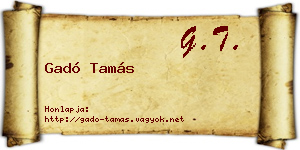Gadó Tamás névjegykártya